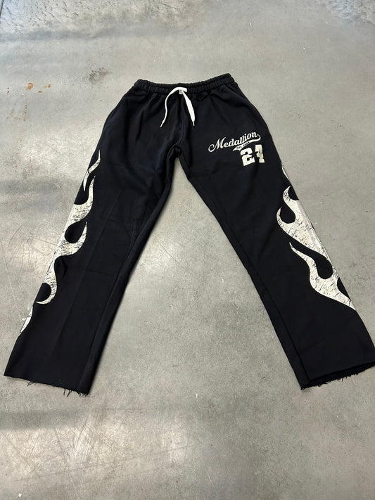 Black Medallion Flair Pants