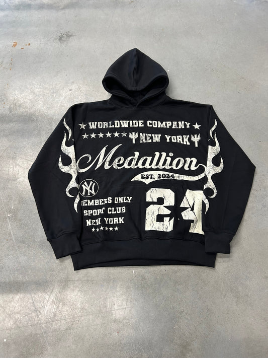 Black Medallian Hoodie